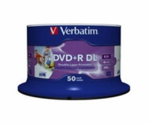 VERBATIM DVD+R(50-pack)DoubleLayer/Spindle/8X/8.5GB/Print...
