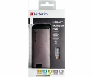 VERBATIM 49142 USB-C Multiport HUB, 3x USB 3.0, 1x USB-C,...