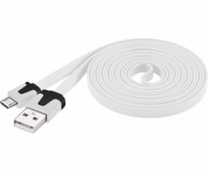 PremiumCord Kabel micro USB 2.0, A-B 2m, plochý PVC kabel...