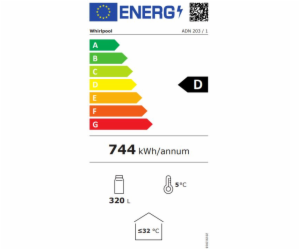 WHIRLPOOL ADN 203/1 Jednodveřová prosklená vitrína bíla