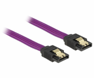 Delock SATA kabel 6 Gb/s 50 cm přímý/přímý, kovové svorky...