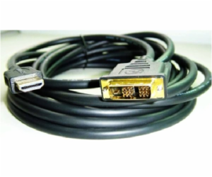 CABLEXPERT Kabel HDMI-DVI  0,5m, 1.3, M/M stíněný, zlacen...