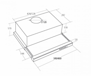 Akpo WK-7 Light Eco 60 Inox vestavný odsavač par