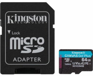 Kingston Canvas Go! Plus MicroSDXC 64GB Class 10 UHS-I/U3...