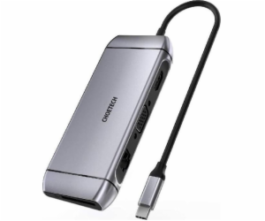HUB-M15 Gray USB-C 9w1 4K 100W Power Delivery LAN 3xUSB 3...
