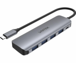 HUB USB Unitek uHUB P5 + 4portový USB 3.1 šedý (H1107A)