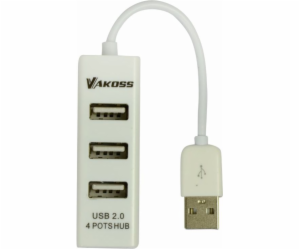 Vakoss TC-234UX interface hub USB 2.0 Black