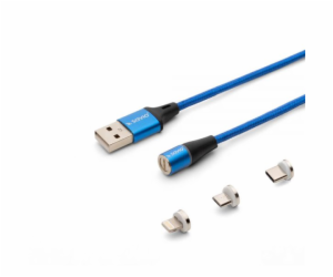 SAVIO CL-157 Magnetický kabel 3 v 1 typu C, Micro USB, Li...