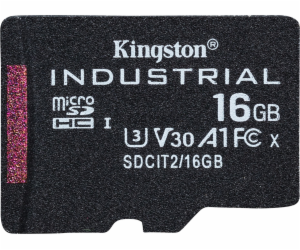 Kingston MicroSDHC karta 16GB Industrial C10 A1 pSLC Card...
