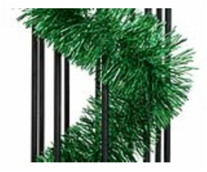 Řetěz vánoční, zelená metalíza, 7,5 x 200 cm