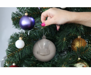 Vánoční dekorační ozdoby, 10 cm, černá se třpytkami, 4 ks