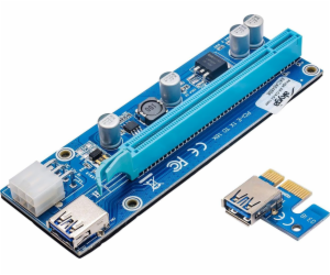 Akyga Riser PCI-E 1x - 16x AK-CA-64 USB 3.0 6-pin SATA 00...
