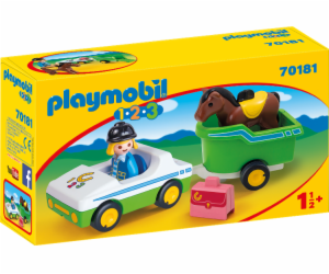 Auto s přívěsem pro koně Playmobil, 1.2.3, 5 dílků