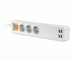 PLATINET chytrá Wi-Fi prodlužka 1,8 m, 16A 4xUSB-A/5A TUY...