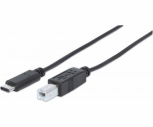 Kabel USB Manhattan USB-C - USB-B 1 m Czarny (353304)