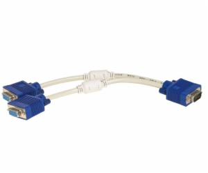 Akyga AK-AD-20 adaptér VGA/2x VGA/ABS/PVC/bílá