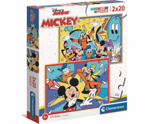 Puzzle 2 x 20 dílků Super Color Mickey