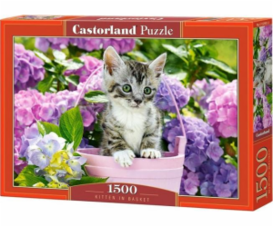 Castorland Puzzle 1500 dílků Kotě v košíku