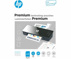 HP Premium Laminating pouches A4 pre punched, 125 Micron