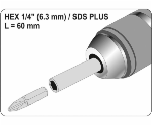 Yato SDS PLUS adaptér pro 1/4 bitu (YT-04690)