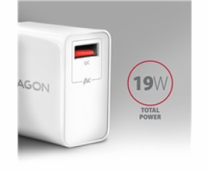 AXAGON ACU-QC19W, QC nabíječka do sítě 19W, 1x USB-A port...