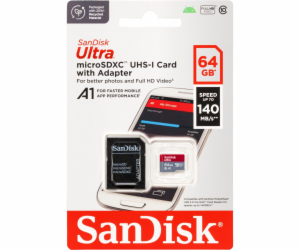 SanDisk Ultra microSDXC A1  64GB 140MB/s Adapt.SDSQUAB-06...