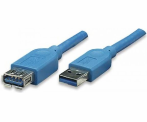 Kabel USB Techly USB-A - USB-A 3 m Niebieski (ICOC-U3-AA-...