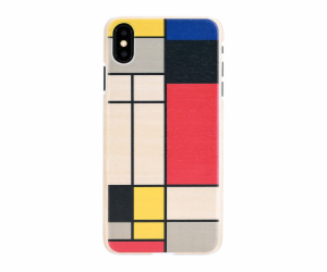 Pouzdro MAN&WOOD SmartPhone iPhone XS Max modré dřevo bílé