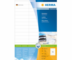 Štítky Herma Premium A4, bílé, matný papír, 5100 ks (4459)