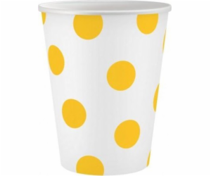 Godan Paper Cups Yellow Polka Dots 250 ml 6 ks