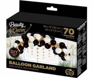 BA&C White-Gold a Black Balloon Garland 70 PCS