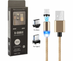 USB USB-A Prolink Cable-USB-C, microUSB, Lightning 1 m Go...