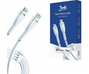 USB 3MK kabel 3MK Hypersilicone MFI USB-C/Lightning White...