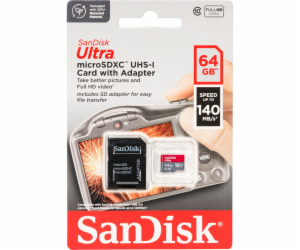 SanDisk Ultra microSDHC     64GB 140MB/s.Adapt.SDSQUAB-06...