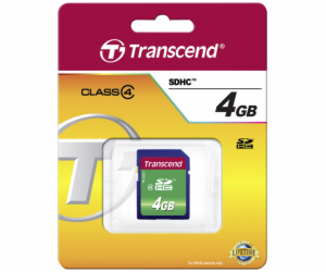 Paměťová karta TRANSCEND 4GB SDHC (SD2.0 Class 4)  memory...
