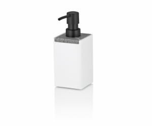 KELA Dávkovač mýdla Cube polyresin bílá 300 ml KL-23694