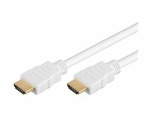 PremiumCord HDMI High Speed + Ethernet kabel,bílý, zlacen...