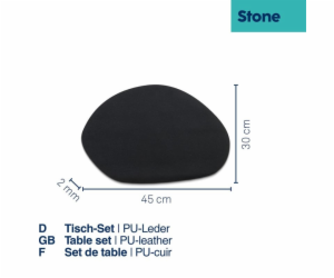 Podtácky Stone PU kůže šedohnědá 4 kusy 12x10cm KL-12656