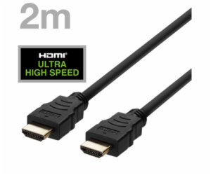 DELTACO Kabel HDMI 2.1 M/M 2m, 8K Ultra High, černý