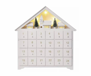 LED adventní kalendář dřevěný, 35x33 cm, 2x AA, vnitřní, ...