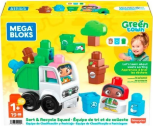 Mattel Mega Bloks. Ekologický popelářský vůz: sada kostek