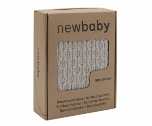 Bambusová pletená deka New Baby se vzorem 100x80 cm light...