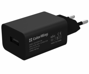 COLORWAY 1x USB/ síťová nabíječka/ 10W/ 100V-240V/ Černá ...