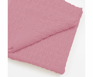 Bambusová pletená deka New Baby se vzorem 100x80 cm pink
