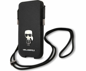 Karl Lagerfeld Saffiano Metal Logo PU Pouch S/M Black Sty...