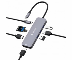 VERBATIM Hub USB-C Pro Multiport 8 Port, 3x USB 3.2, 1x U...