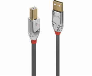 Lindy USB-A - USB-B USB kabel 2 m stříbrný (36642)