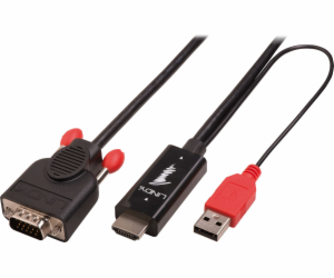 Lindy HDMI kabel – D-Sub (VGA) + USB-A 2m černý (41456)
