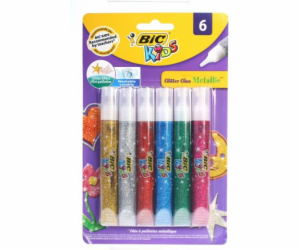 Tekuté lepidlo Bic Kids metalické, lesklé, 63 g, 6 ks