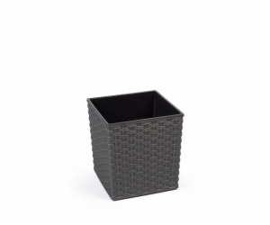 Hrnec Lamela Rattan 596-50, plast, H 30 cm, šedý